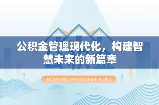 申扎公积金管理现代化，构建智慧未来的新篇章