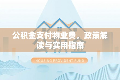 申扎公积金支付物业费，政策解读与实用指南
