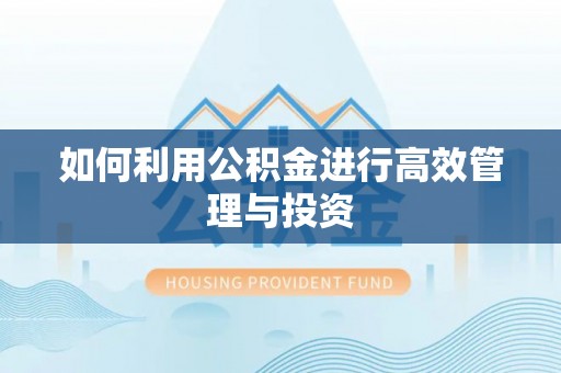 申扎如何利用公积金进行高效管理与投资